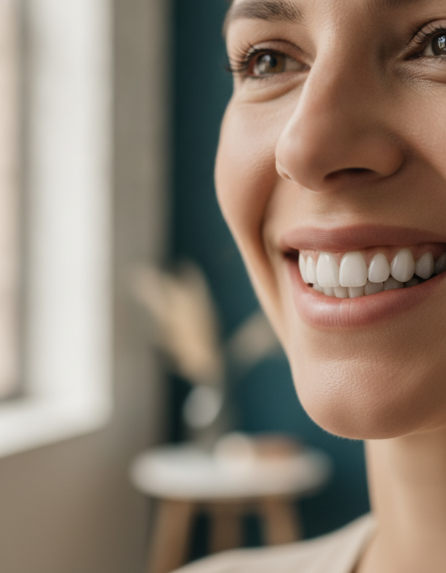 Sorriso alinhado após ortodontia